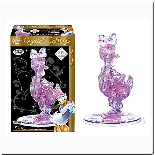 クリスタルギャラリー・ディジーダッグ・パープル ハナヤマ デイジー3D立体透明パズル 頭脳 インテリア オブジェ ディズニー