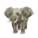 ハッピーペーパー アフリカ象 丸惣MJM-050 紙工作 ペーパークラフト 動物 アニマル 送料無料