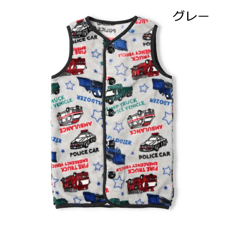 【25秋冬セール30％OFF】子供服 Kids Foret (キッズフォーレ) ハート・働く車柄ボアフリースベスト S M L B53713 marutaka-10036664 こどもの森 e-shop メーカー直営 サンプル画像3