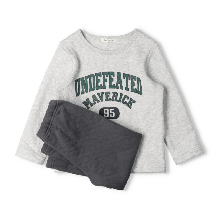 子供服 Kids Foret (キッズフォーレ) 【WEB限定】カレッジ風プリントキルト長袖パ...