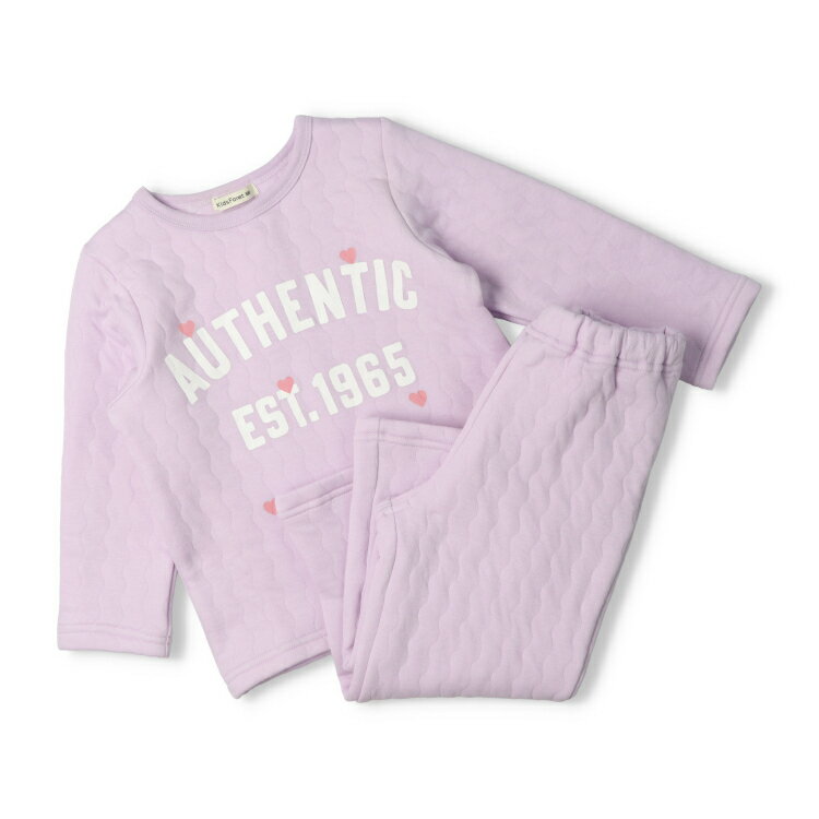 子供服 Kids Foret (キッズフォーレ) 【ネット限定】ロゴプリントキルト長袖パジャ...