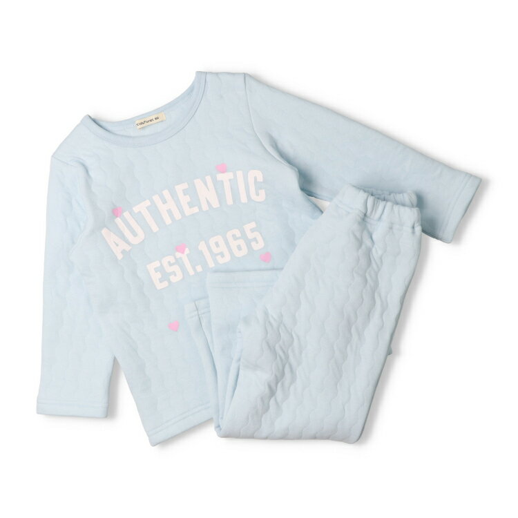 子供服 Kids Foret (キッズフォーレ) 【ネット限定】ロゴプリントキルト長袖パジャ...