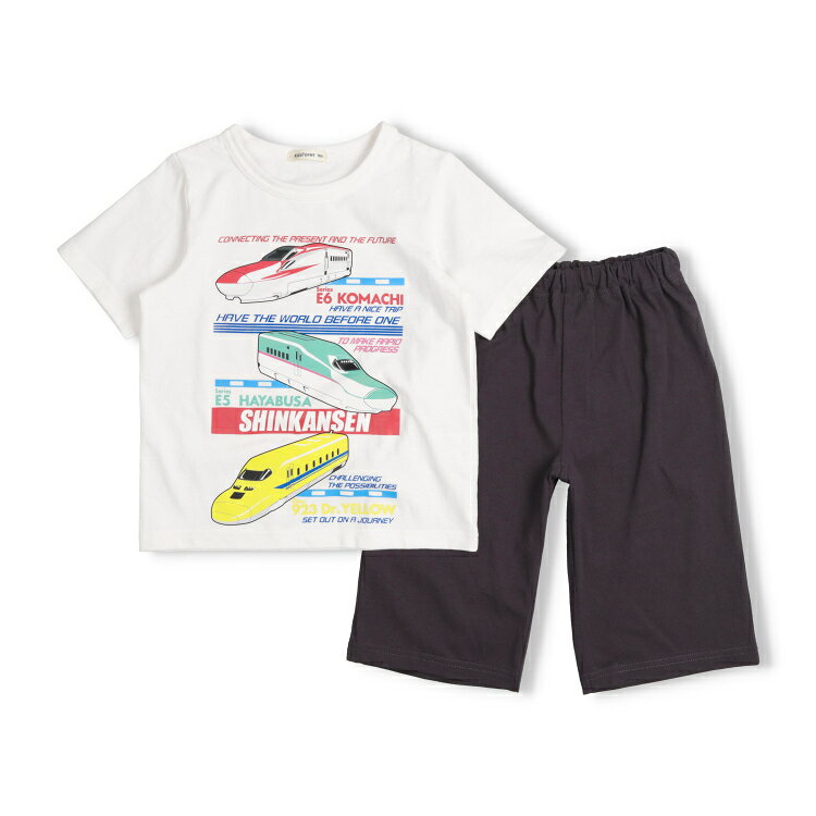 【26夏セール30%OFF】子供服 Kids Foret (キッズフォーレ) JR新幹線電車プリント半袖パジャマ 90cm 100cm 1 marutaka-10037069 こどもの森 e-shop メーカー直営 サンプル画像2