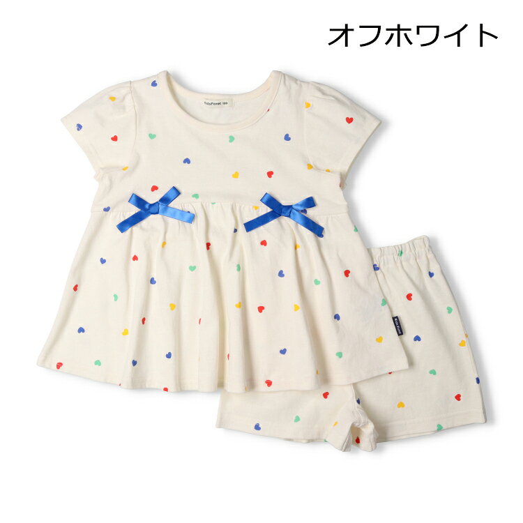 【26夏セール30%OFF】子供服 Kids Foret (キッズフォーレ) ハート・さくらんぼ総柄半袖パジャマ 90cm 100cm 1 marutaka-10037014 こどもの森 e-shop メーカー直営 サンプル画像2