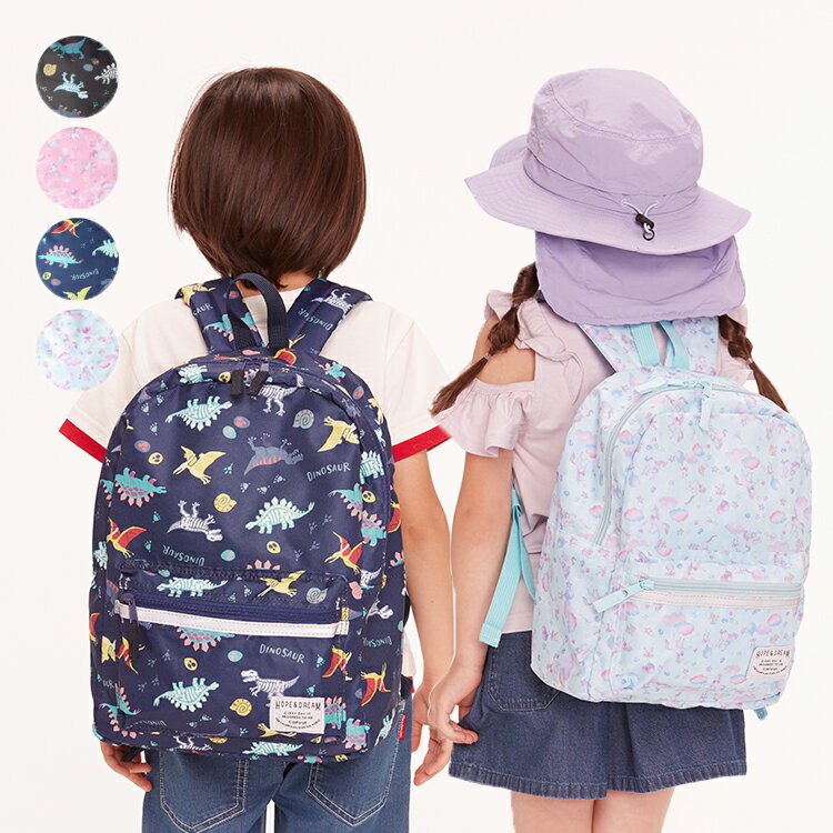 【5/16 01:59までクーポン10 OFF P3倍！】【お買い物マラソン期間限定】子供服 Kids Foret (キッズフォーレ) 恐竜 ユニコーン総柄撥水加工リュック M～LL B33602