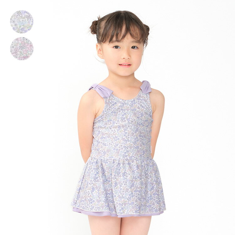 【5/20限定！全品P5倍】子供服 Kids Foret (キッズフォーレ) 小花柄ワンピース水着 90cm～130cm B33823