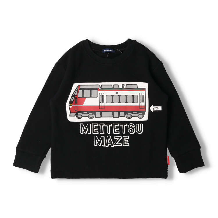 子供服 moujonjon (ムージョンジョン) 名鉄電車迷路プリント裏毛トレーナー 100cm ...