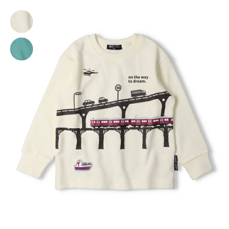 子供服 Hungry Heart (ハングリーハート) 阪急電車風景プリント裏毛トレーナー・スウェット 90cm 100cm 110cm 120cm 130cm K54680