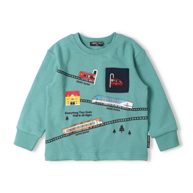 【25秋冬セール40％OFF】子供服 Hungry Heart (ハングリーハート) 近鉄電車刺繍ポ...