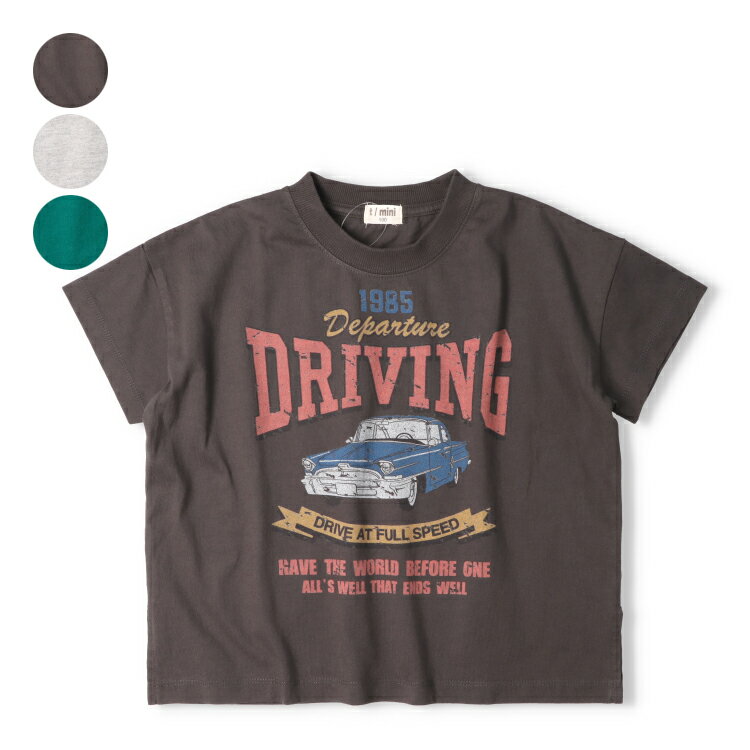 乐天商城 - 子供服 t/mini (ターカーミニ) 車ロゴかすれプリントTシャツ 90cm 100cm 110cm 120cm 130cm 140cm 150cm K34800