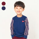 【24秋冬セール20%OFF】子供服 moujonjon (ムージョンジョン) ストライプ袖切替トレーナー 80cm〜140cm M52616