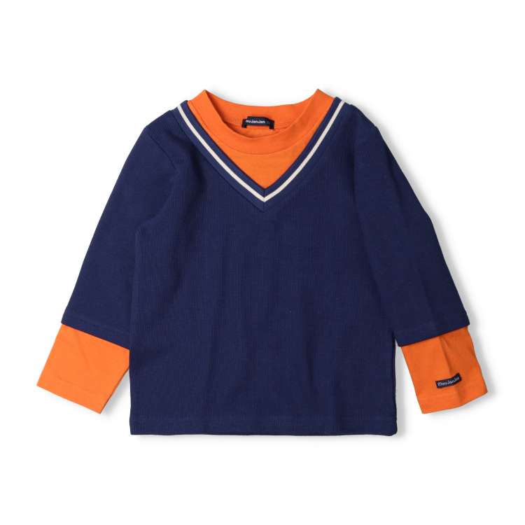 【24秋冬セール10%OFF】子供服 moujonjon (ムージョンジョン) レイヤード風長袖Tシャツ・ロンT 80cm〜140cm M52802 marutaka-10036422 こどもの森 e-shop メーカー直営 サンプル画像3