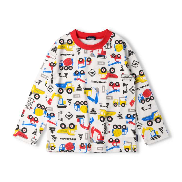 【24秋冬セール20%OFF】子供服 moujonjon (ムージョンジョン) 日本製 働く車総柄長袖Tシャツ・ロンT 90cm〜130cm M52852 marutaka-10036409 こどもの森 e-shop メーカー直営 サンプル画像2