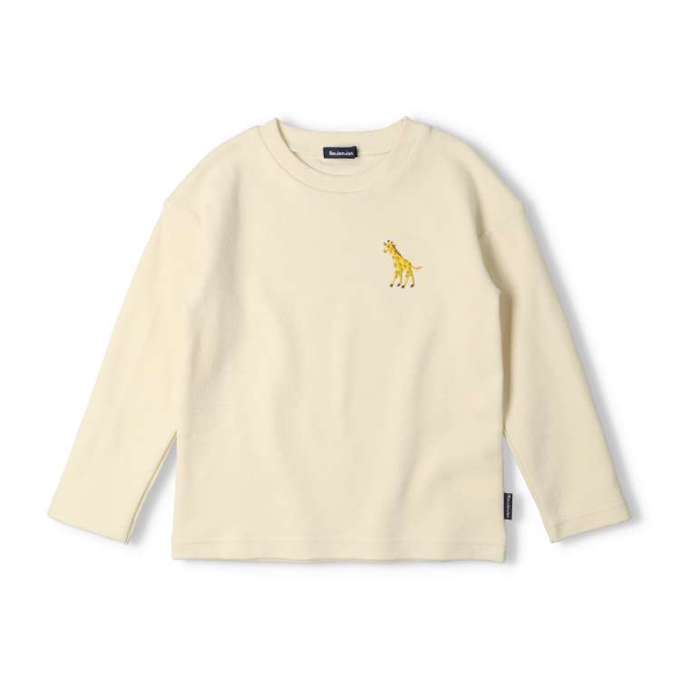 【24秋冬セール20%OFF】子供服 moujonjon (ムージョンジョン) 日本製 リップル動物刺繍長袖Tシャツ・ロンT 90cm〜130cm M52853 marutaka-10036414 こどもの森 e-shop メーカー直営 サンプル画像2