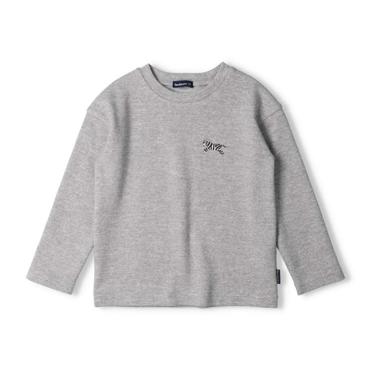 【24秋冬セール20%OFF】子供服 moujonjon (ムージョンジョン) 日本製 リップル動物刺繍長袖Tシャツ・ロンT 90cm〜130cm M52853 marutaka-10036414 こどもの森 e-shop メーカー直営 サンプル画像3