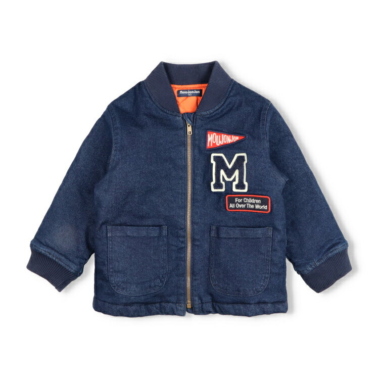 【25秋冬セール40％OFF】子供服 moujonjon (ムージョンジョン) デニム中綿ジャケッ...