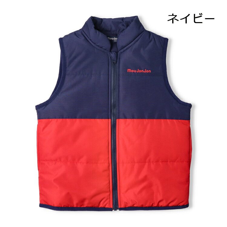 【25秋冬セール50％OFF】子供服 moujonjon (ムージョンジョン) タフタ切替中綿ベスト 90cm 100cm 110cm 120cm 130cm 140cm M54201 marutaka-10037354 こどもの森 e-shop メーカー直営 サンプル画像2