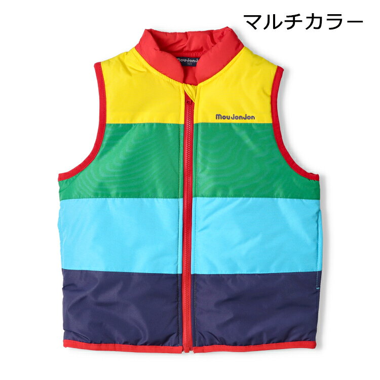 【25秋冬セール50％OFF】子供服 moujonjon (ムージョンジョン) タフタ切替中綿ベスト 90cm 100cm 110cm 120cm 130cm 140cm M54201 marutaka-10037354 こどもの森 e-shop メーカー直営 サンプル画像3
