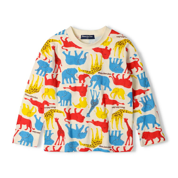 【25秋冬セール60％OFF】子供服 moujonjon (ムージョンジョン) 動物・車総柄接結長袖Tシャツ・ロンT 80cm 90cm 100cm 110cm 120cm 130cm 140cm M54808 marutaka-10037301 こどもの森 e-shop メーカー直営 サンプル画像2
