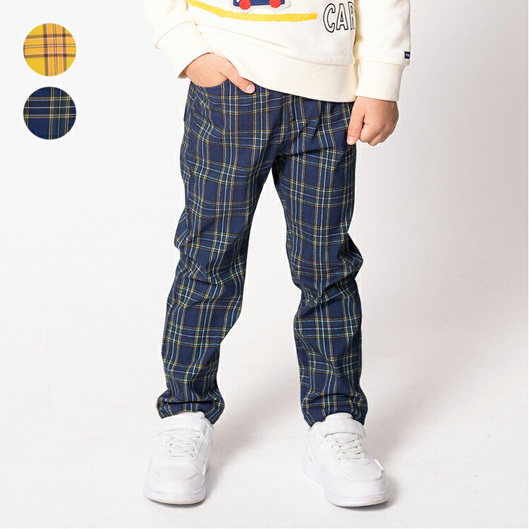 楽天こどもの森　e-shop　メーカー直営【25秋冬セール10％OFF】子供服 moujonjon （ムージョンジョン） チェック柄のびのびツイル長パンツ・長ズボン 90cm 100cm 110cm 120cm 130cm 140cm M55004