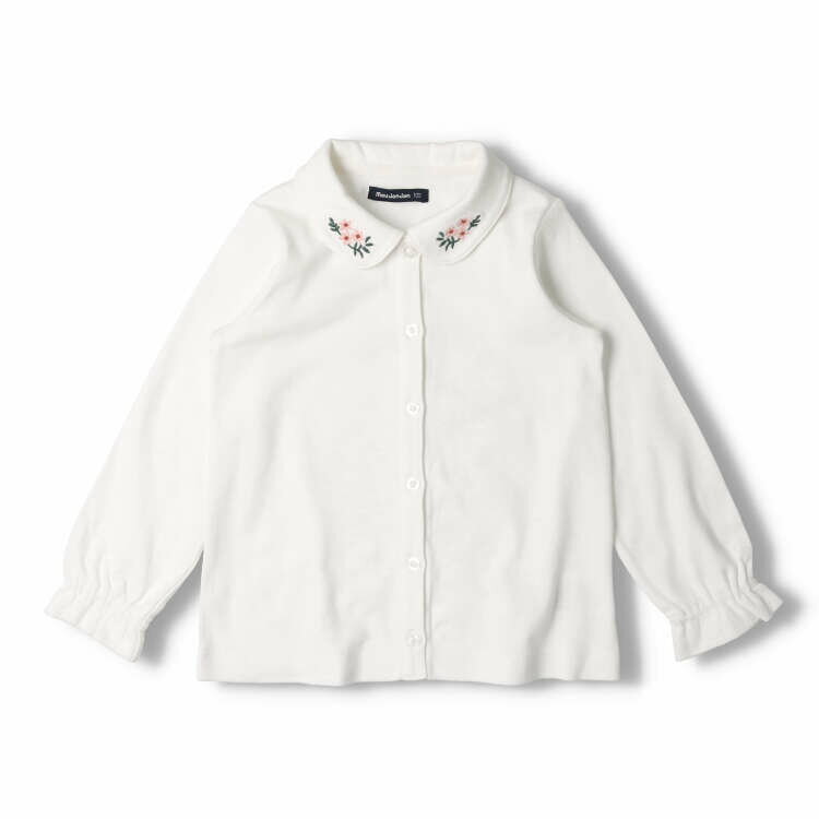 【24秋冬セール50%OFF】子供服 moujonjon (ムージョンジョン) 衿お花刺繍・レース...