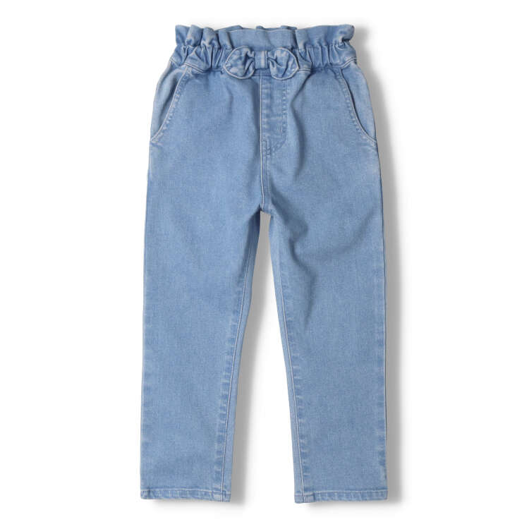 【25秋冬セール50％OFF】子供服 moujonjon (ムージョンジョン) ウエストフリルデニムテーパードパンツ 90cm〜140cm M61000 marutaka-10035332 こどもの森 e-shop メーカー直営 サンプル画像2
