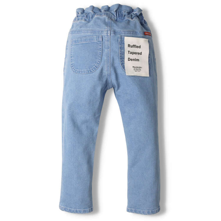 【25秋冬セール50％OFF】子供服 moujonjon (ムージョンジョン) ウエストフリルデニムテーパードパンツ 90cm〜140cm M61000 marutaka-10035332 こどもの森 e-shop メーカー直営 サンプル画像3