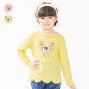 子供服 moujonjon (ムージョンジョン) くま・うさぎプリント裾スカラップ長袖Tシャツ・ロンT 80cm 90cm 100cm 110cm 120cm 130cm M64802