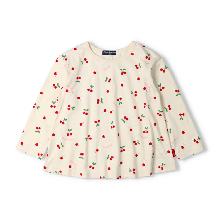 【25秋冬セール37％OFF】子供服 moujonjon (ムージョンジョン) チェリー総柄長袖T...