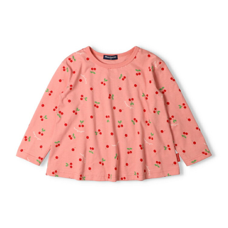 【25秋冬セール37％OFF】子供服 moujonjon (ムージョンジョン) チェリー総柄長袖T...