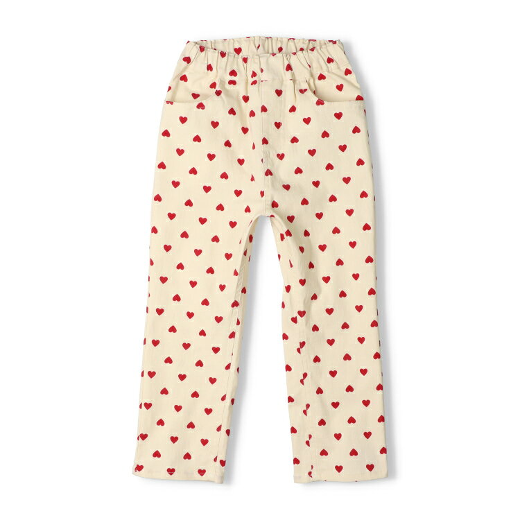 【25秋冬セール50％OFF】子供服 moujonjon (ムージョンジョン) ハート総柄のびのびツイル長パンツ・長ズボン 90cm 100cm 110cm 120cm 130cm 140cm M65004 marutaka-10037370 こどもの森 e-shop メーカー直営 サンプル画像2