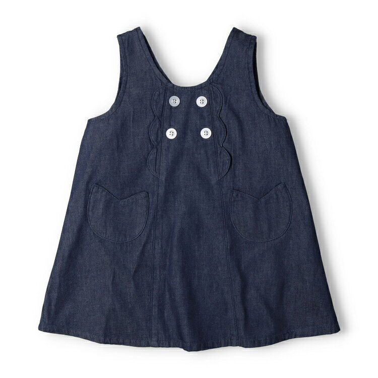 【26夏セール50%OFF】子供服 moujonjon (ムージョンジョン) デニムジャンパースカ...
