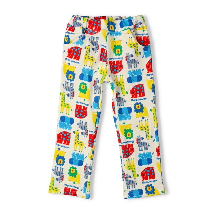 【25秋冬セール40％OFF】子供服 moujonjon (ムージョンジョン) カラフル動物総柄爆温裏起毛長パンツ・長ズボン 90cm 100cm 110cm 120cm M55048 marutaka-10037628 こどもの森 e-shop メーカー直営 サンプル画像2
