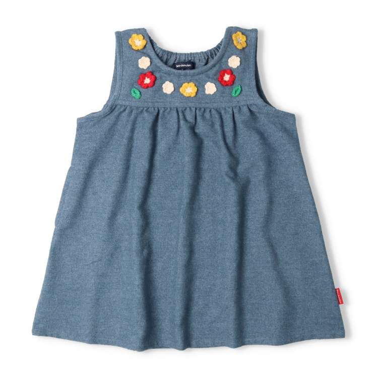 【24秋冬セール30%OFF】子供服 moujonjon　(ムージョンジョン) お花モチーフ付きジャンパースカート 90cm〜140cm M62307 marutaka-10036514 こどもの森 e-shop メーカー直営 サンプル画像2