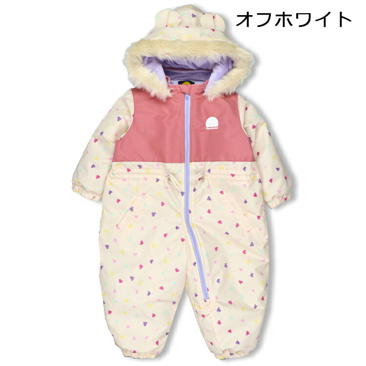 【25秋冬セール50％OFF】子供服 moujonjon (ムージョンジョン) ハート柄スノーコンビ・ジャンプスーツ 80cm 90cm 95cm M64780 marutaka-10037496 こどもの森 e-shop メーカー直営 サンプル画像2
