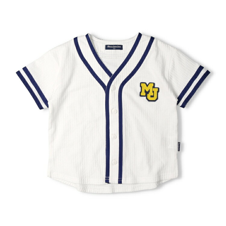 【26夏セール40％OFF】子供服 moujonjon (ムージョンジョン) ワッペン付半袖ベースボールシャツ 90cm 100cm 110cm 120cm 130cm 140cm M34501 marutaka-10036952 こどもの森 e-shop メーカー直営 サンプル画像2