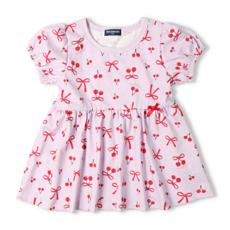 【25夏セール45％OFF】子供服 moujonjon (ムージョンジョン) リボン・さくらんぼ総...