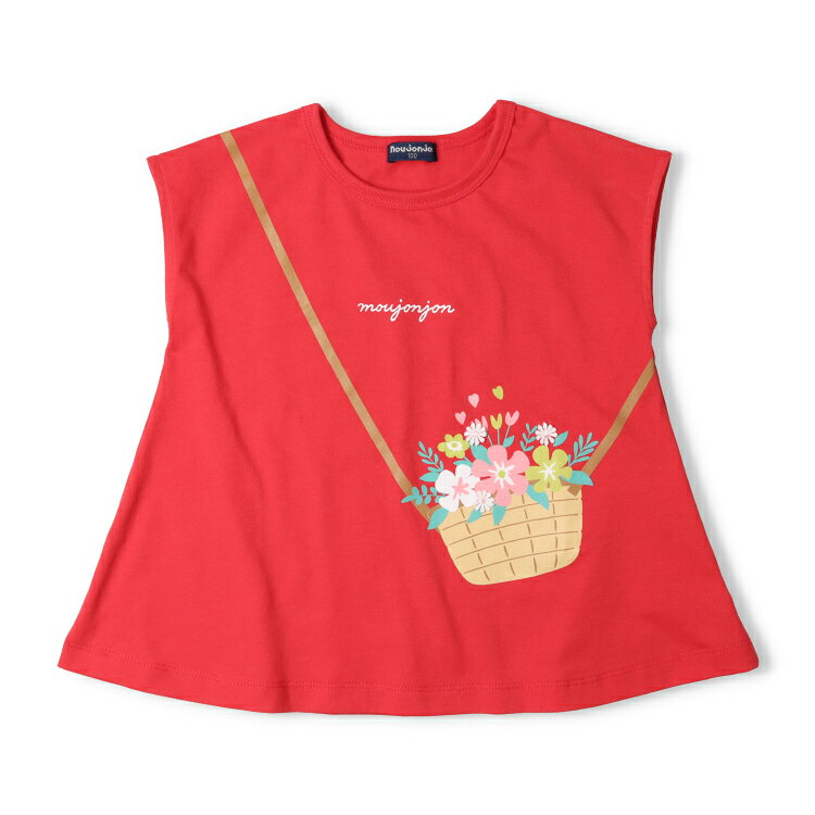 【25夏セール50％OFF】子供服 moujonjon (ムージョンジョン) お花ポシェットプリントチュニックTシャツ 80cm 90cm 100cm 110cm 120cm M44845 marutaka-10037089 こどもの森 e-shop メーカー直営 サンプル画像2