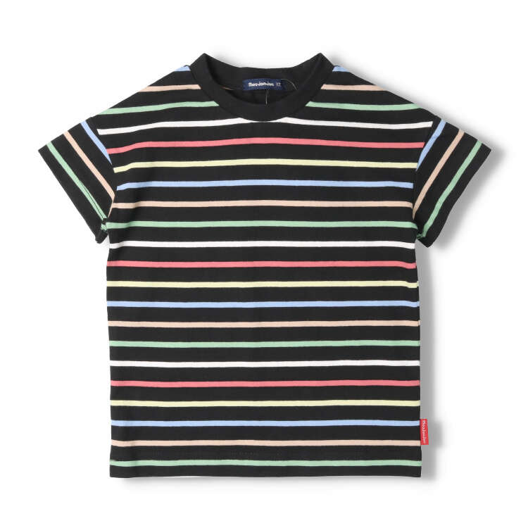 【25夏セール37％OFF】子供服 moujonjon (ムージョンジョン) カラフルボーダー半袖...