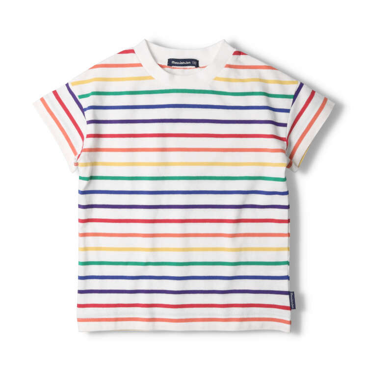 【25夏セール37％OFF】子供服 moujonjon (ムージョンジョン) カラフルボーダー半袖...