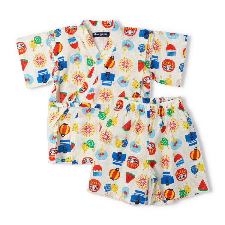 子供服 moujonjon (ムージョンジョン) お祭り柄甚平 90cm 100cm 110cm 120cm 130cm M36703