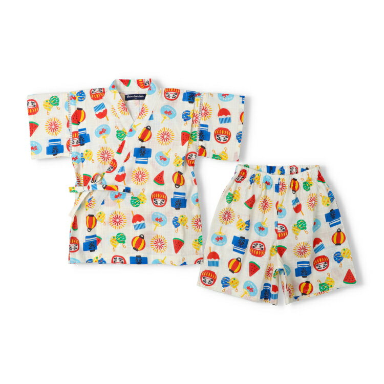 子供服 moujonjon (ムージョンジョン) お祭り柄甚平 90cm 100cm 110cm 120cm 130cm M36703