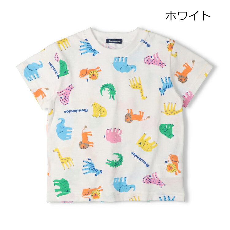 【26夏セール40%OFF】子供服 moujonjon (ムージョンジョン) 日本製動物総柄Tシャツ 80cm 90cm 100cm 110cm 120cm 130cm 140cm M36803 marutaka-10037852 こどもの森 e-shop メーカー直営 サンプル画像2