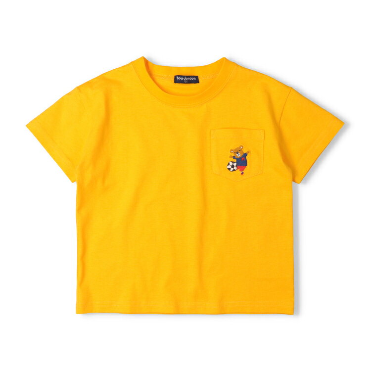 【26夏セール50%OFF】子供服 moujonjon (ムージョンジョン) サッカーくま刺繍プリント入りTシャツ 80cm 90cm 100cm 110cm 120cm 130cm 140cm M36804 marutaka-10037976 こどもの森 e-shop メーカー直営 サンプル画像2