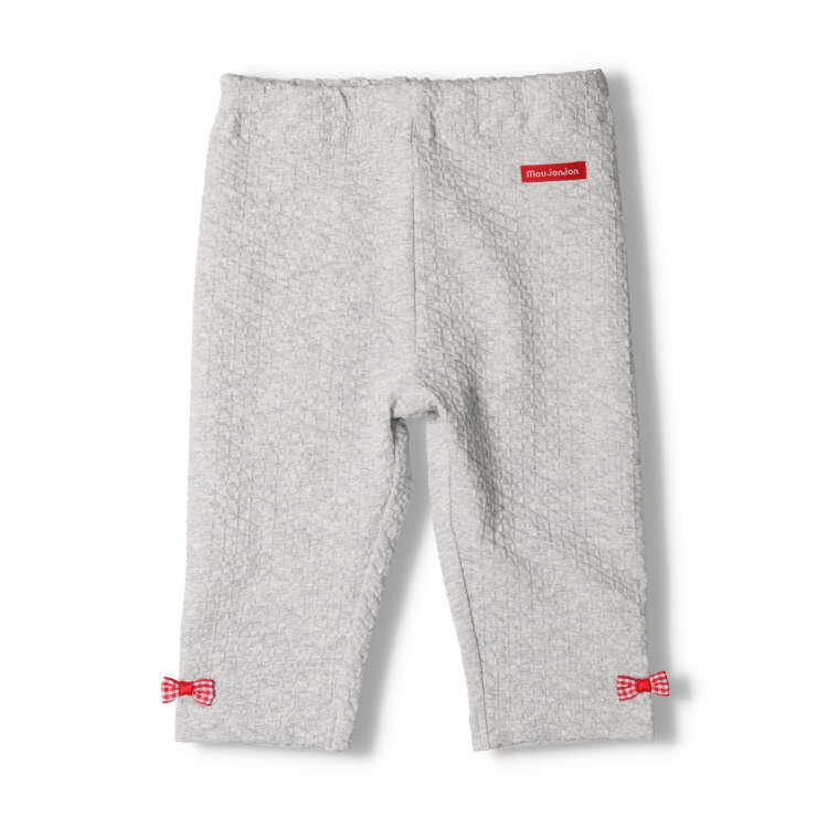【26夏セール40％OFF】子供服 moujonjon (ムージョンジョン) 裾リボン付6分丈レギ...