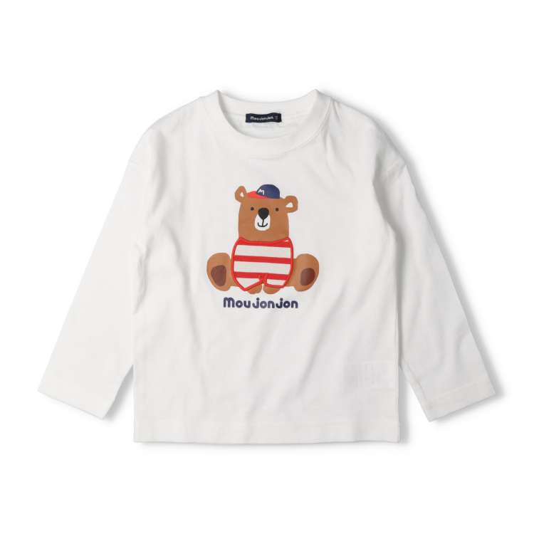 【25春セール30％OFF】子供服 moujonjon (ムージョンジョン) くまプリント長袖Tシャツ・ロンT 80cm 90cm 100cm 110cm 120cm 130cm 140cm M14801 marutaka-10036761 こどもの森 e-shop メーカー直営 サンプル画像2
