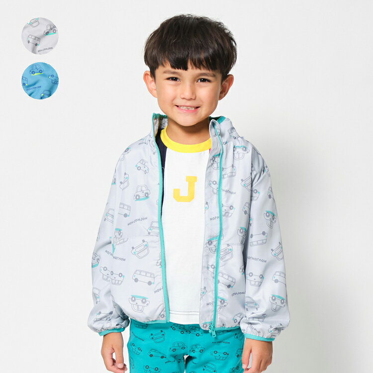 子供服 moujonjon (ムージョンジョン) 撥水加工車柄タフタジャケット 90cm 100cm 110cm 120cm 130cm 140cm M16101（楽天・こどもの森　e-shop　メーカー直営）
