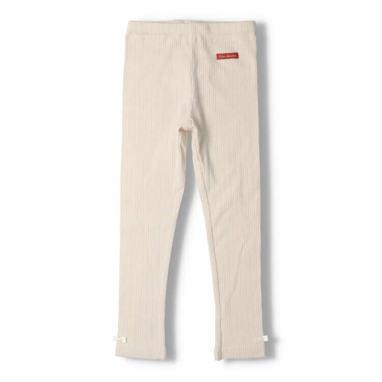 【25秋冬セール50％OFF】子供服 moujonjon (ムージョンジョン) 裾リボン付き無地レ...