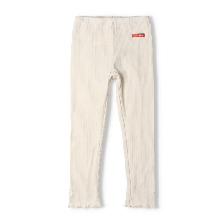 【25春セール30％OFF】子供服 moujonjon (ムージョンジョン) お花モチーフ付無地レ...