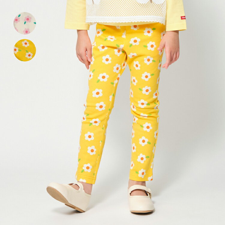 乐天商城 - 【26春夏セール20％OFF】子供服 moujonjon (ムージョンジョン) お花総柄フライス長パンツ・長ズボン 80cm 90cm 100cm 110cm 120cm 130cm M27001